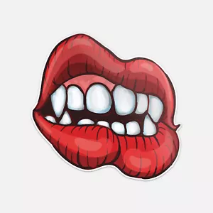Vampire Lips Halloween Vinyl Sticker Decal - Picture 1 of 1