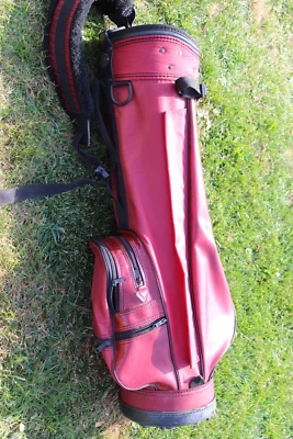 De colección. Bolsa de golf Burton MFG Co Jasper Alabama roja y negra 3 vías 8 bolsillos con cubierta #2 Foto 1 de 4