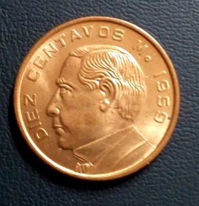 1959 10 Centavos - Mexiko - unzirkuliert rot JUAREZ - Bild 1 von 1
