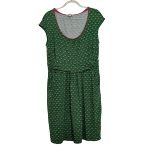 Boden Floral Margot Jerseykleid Damen Größe 10 Grün Flügelärmel Taschen - Bild 1 von 10