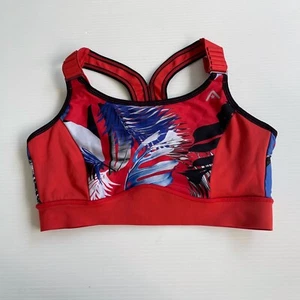 Rockwear Womens Crop Top Sports Bra Size 10 Red Strappy Gym Active Wear - Picture 1 of 7