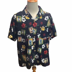 VTG Roundy Bay Men's Hawaiian Leisure Blue Button Up Short Sleeve Shirt XL - Picture 1 of 6