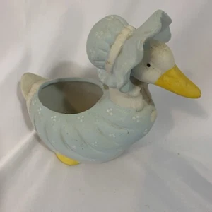 Maceta de cerámica vintage mamá pato pájaro porcelana pintada Grandmacore - Imagen 1 de 7