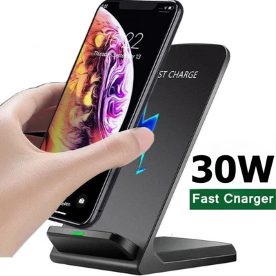 Wireless Fast Charger Charging Pad Stand Dock For Samsung Galaxy iPhone Phone - Image 1 of 4