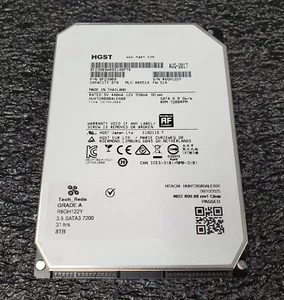 HGST 8TB SATA 3.5" HDD 6Gb/s 7200RPM HUH728080ALE600 0F23909 31 Hours - Afbeelding 1 van 3