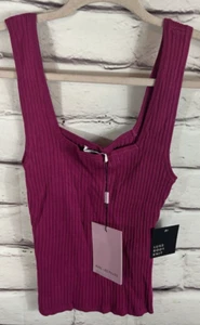 Canotta donna Avec Les Filles viola a costine Luxe nuova con etichetta taglia S body maglia - Foto 1 di 6