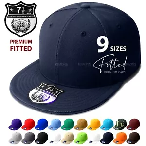 Premium einfarbig sitzende Baseballkappe Mütze leer einfach flache Rechnung 9 Größen Trucker II - Bild 1 von 82