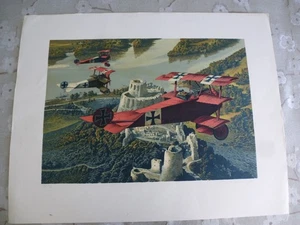 "RED NIGHT OF GERMANY" THE RED BARON MERV CORNING 14X 20 LIM/60-60 LITHO - Picture 1 of 6