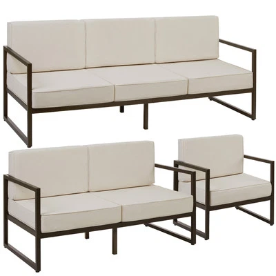 Garten-Loungeset Gartensofa Sessel Gartenmöbel 6 Personen Outdoorsofa wasserabw. - Bild 1 von 4