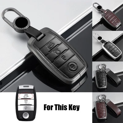 Funda de aleación de cuero para llave de coche para Kia K5 Optima Sorento Forte K3 Cerato Rio5 Foto 1 de 4