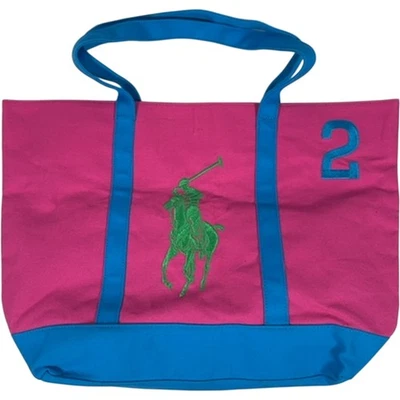 Ralph Lauren Fragrances Tote Bag Large Canvas Pink #2 Embroidered Logo - Image 1 of 4