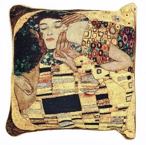 Signare Klimt Gold Kiss Filled Cushion 45 cm - Picture 1 of 4