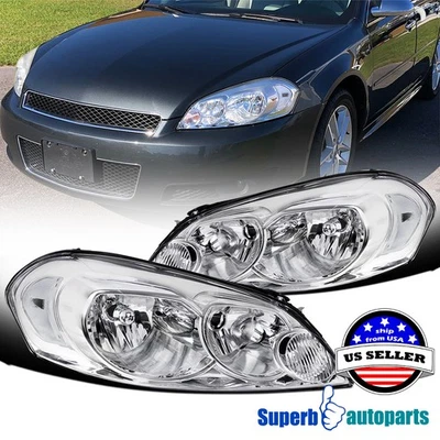 Fits 2006-2013 Chevy Impala 2006-2007 Monte Carlo Clear Headlights Head Lamps - Image 1 of 4