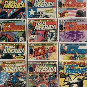 TEAM AMERICA MARVEL COMICS SET 1 - 12 JIM SHOOTER IRON MAN GHOST RIDER COLLETTA - Picture 1 of 13