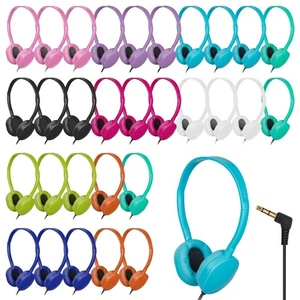 30 Pack Bulk Headphones Multi Color for Classroom School,Wholesale Durable Ea... - Picture 1 of 7