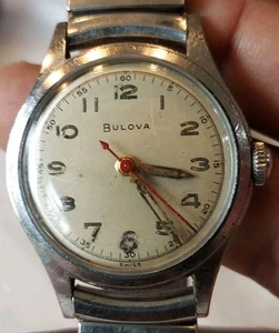 Vintage L1 Bulova 10BCC 15 Jewels Man's Wrist Watch Swiss Made - Picture 1 of 17