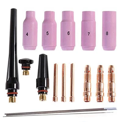 ALFFUN 17pcs welder TIG welding torch Collet Body nozzle kit Tungsten electrode for...