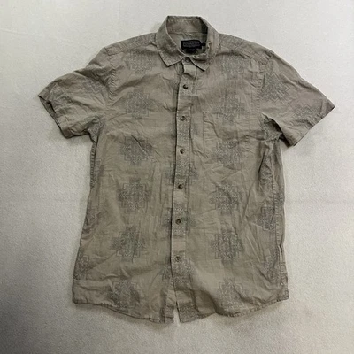 PENDLETON Tan Shoreline Print Aztec Short Sleeve Western Shirt Men’s Size Small - Image 1 of 4