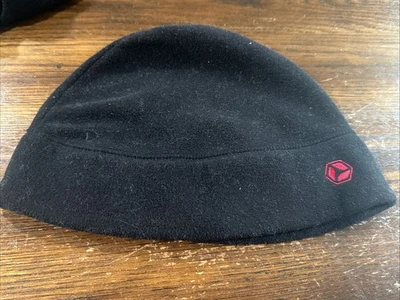 Old Navy 2005 black round top fleece winter beanie red logo - Image 1 of 4