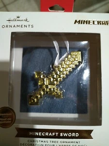 Hallmark Ornaments Premium Minecraft Sword Gold NEW T18 - Picture 1 of 2