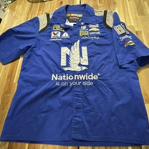 Dale Earnhardt Nascar Snap Button Up Shirt Nationwide Embroider Pit Crew Med - Picture 1 of 7