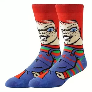 Mens Unisex Horror Movie Cartoon Novelty CHUCKY Childs Play Character CREW SOCKS - Picture 1 of 6