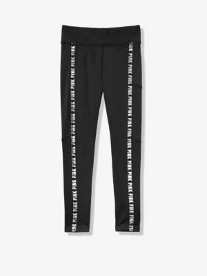 VICTORIA'S SECRET PINK Ultimate Fleece Lined Phone Pocket Legging Pants Black L - Image 1 of 4