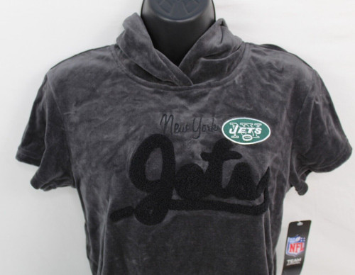 VETEMENTS Felpa con cappuccio velluto manica corta NFL Team Apparel calcio giovani ragazze New York Jets