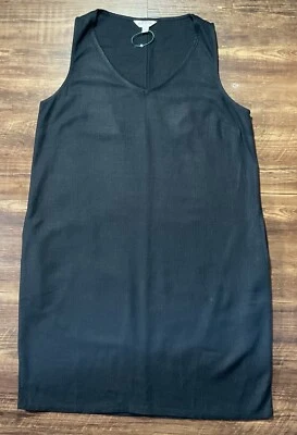 Vestido Orvis para mujer talla S negro lino sin mangas línea A midi nuevo sin etiquetas Foto 1 de 4