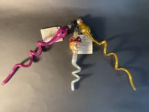 3 Christopher Radko Glass Serpent Snake & Snake Prince Ornaments 1989 Vintage - Picture 1 of 23