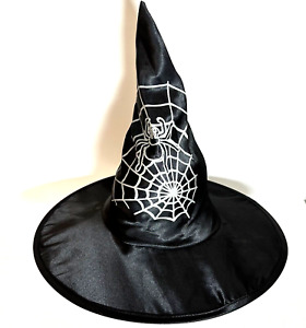 Black Silver Spider Web Witch Hat