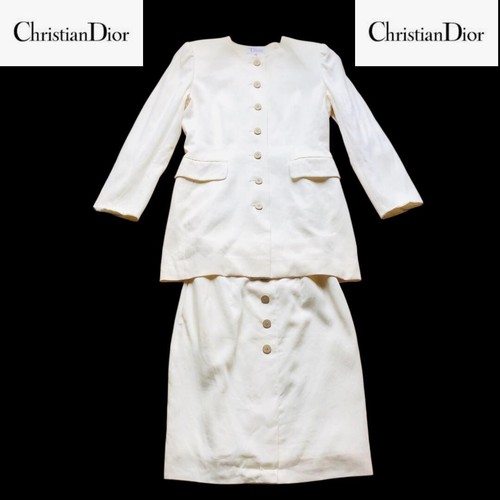 Set completo gonna bianca Christian Dior giacca incolore stile elegante