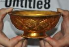 5" mark Qianlong bronze 24k gold Gilt lotus flower Dynasty palace Tea cup Bowl