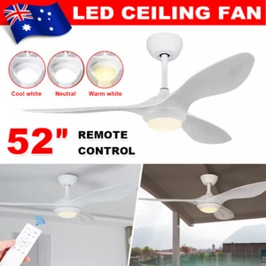 52inch Ceiling Fan Australia with LED Light & Remote 3 Blades DC Motor 6 Speeds - Picture 1 of 12