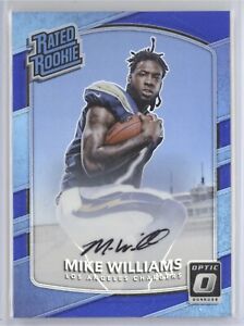 MIKE WILLIAMS 2017 DONRUSS OPTIC RATED ROOKIE RC BLUE PRIZM AUTO /75 CHARGERS