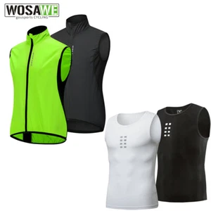 WOSAWE Men Windproof Cycling Vest MTB Sports Gilet Tops Breathable Sleeveless - Picture 1 of 18