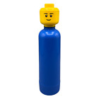 Lego Trinkflasche minifiguren Kopf 400ml 0,4L 25cm Blau Wasser Plastikflasche