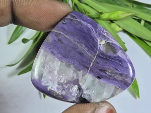 86Cts. Natural Charoite Pear Shape Cabochon Loose Gemstone 27X40X07 MM U654 - Picture 1 of 9