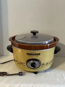 Vintage Rival Crock Pot 5 Quart Removable Stoneware Slow Cooker Model 3350 WORKS - Picture 1 of 7
