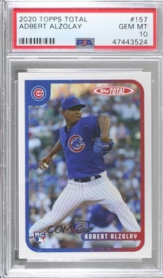 2020 Topps Total Adbert Alzolay #157 PSA 10 GEM MT Rookie RC - Image 1 of 2