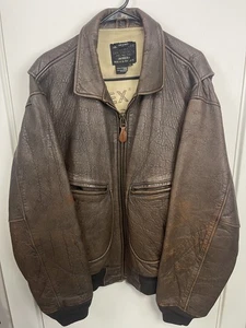 Vintage Avirex G-2 Jacket Mens Large Leather US Navy Flight Bomber 90s USA - Picture 1 of 19