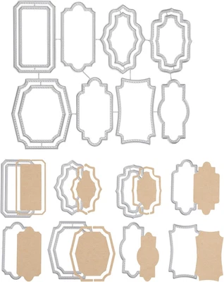 8件装矩形框架金属模切,标签背景切割模具切割模板Ca — 第 1/4 张图片