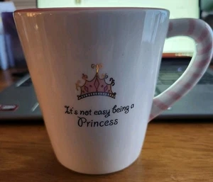 Tazza da caffè Ganz grande bianca rosa non è facile essere una principessa corona oro - Foto 1 di 5