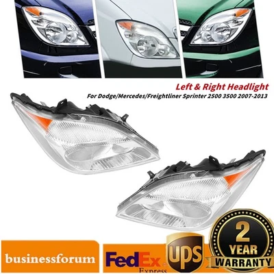 1 Pair LH+RH Headlights For 07-13 Dodge/Mercedes/Freightliner Sprinter 2500 3500 Foto 1 de 4