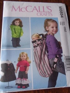 CRAFT SEW PATTERNS M6854 FOR 18" DOLL CLOTHES & BACKPACK TOP PANTS COAT - Picture 1 of 2