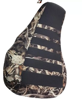 KAWASAKI BAYOU 220  ATV SEAT COVER CAMO STRAPS & BLACK GRIPPER - Image 1 of 2