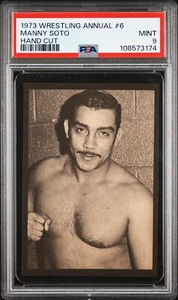 Tarjeta de lucha libre Manny Soto 1973 anual de lucha libre #6 corte a mano PSA 9 como nueva - Imagen 1 de 2