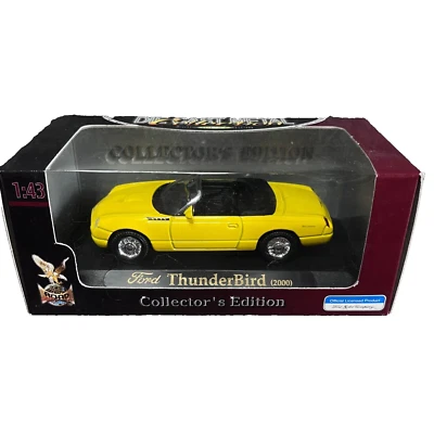 Yat Ming Ford ThunderBird 2000 Convertable Yellow Car Die Cast Metal 1:43 - Image 1 of 4