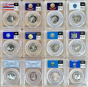 12 Silver PCGS PR69DCAM 50 State Quarters! Hawaii New York Massachusetts & More! - Picture 1 of 7