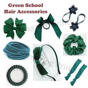 Bottle Green School Hair Tie HeadBand Accessories Ribbon head band hairband ties - Picture 1 of 9